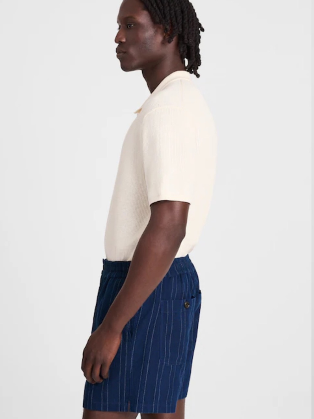 Madewell Men's Everywear Shorts Blue Indigo Stripe Size XL NWT - Picture 4 of 7